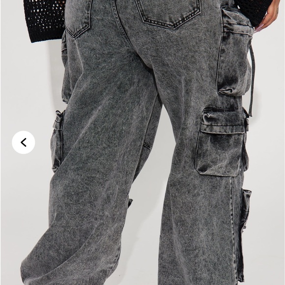 Fashion Nova Black and Gray Cargo Joggers - Picture 3 of 4